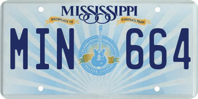 MS license plate MIN664