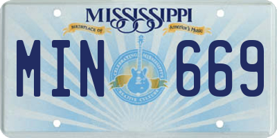 MS license plate MIN669