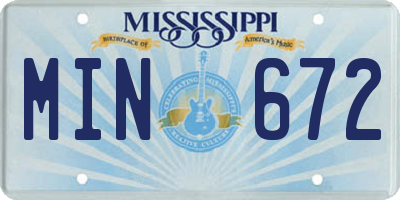 MS license plate MIN672