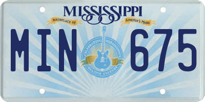 MS license plate MIN675