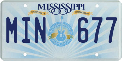 MS license plate MIN677