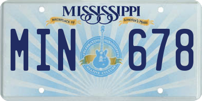 MS license plate MIN678
