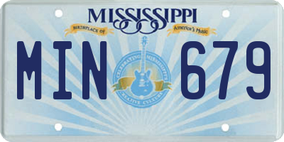 MS license plate MIN679