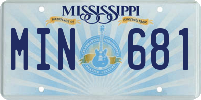 MS license plate MIN681