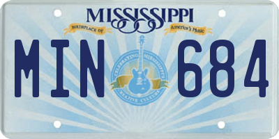 MS license plate MIN684