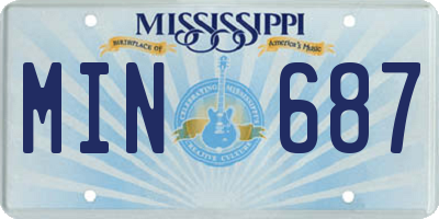 MS license plate MIN687