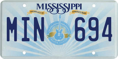 MS license plate MIN694