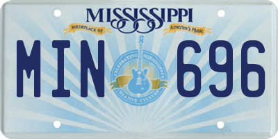 MS license plate MIN696