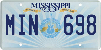 MS license plate MIN698