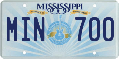 MS license plate MIN700