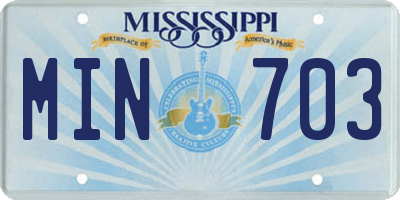 MS license plate MIN703