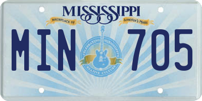 MS license plate MIN705
