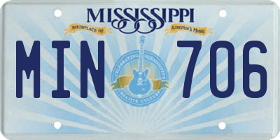 MS license plate MIN706