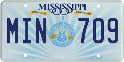 MS license plate MIN709