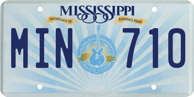 MS license plate MIN710