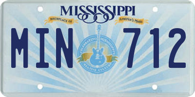 MS license plate MIN712