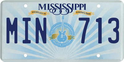 MS license plate MIN713