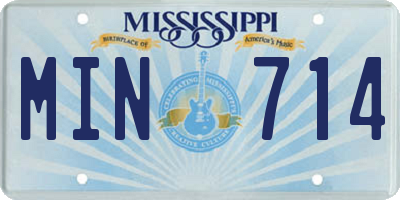 MS license plate MIN714