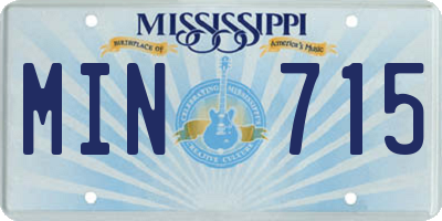 MS license plate MIN715