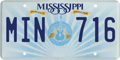 MS license plate MIN716