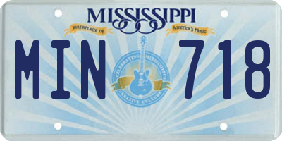 MS license plate MIN718