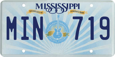MS license plate MIN719