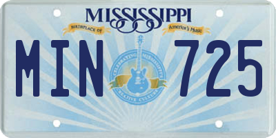 MS license plate MIN725