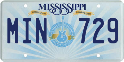 MS license plate MIN729