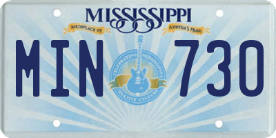 MS license plate MIN730