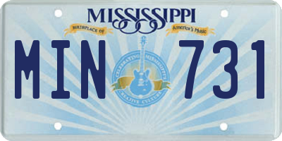 MS license plate MIN731