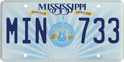 MS license plate MIN733