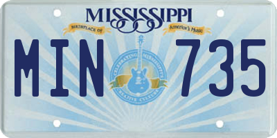 MS license plate MIN735