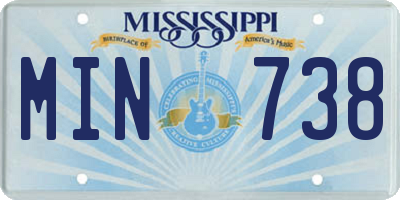 MS license plate MIN738