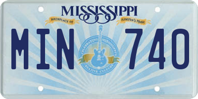 MS license plate MIN740