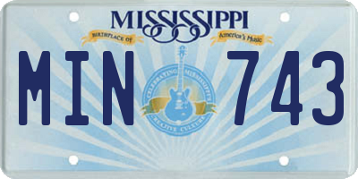 MS license plate MIN743