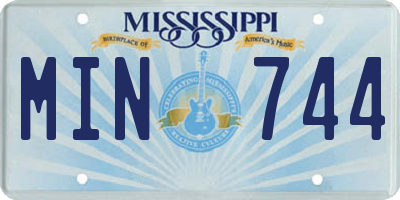 MS license plate MIN744