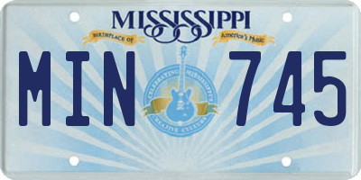 MS license plate MIN745