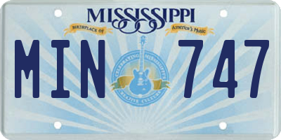 MS license plate MIN747
