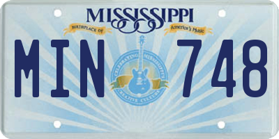 MS license plate MIN748