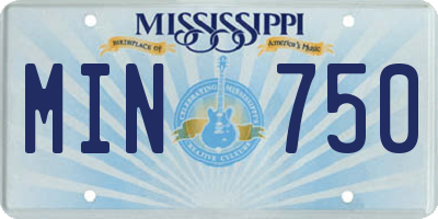 MS license plate MIN750