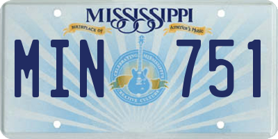 MS license plate MIN751