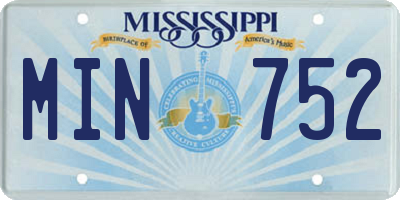MS license plate MIN752