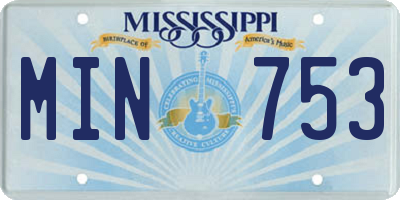 MS license plate MIN753
