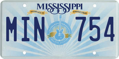 MS license plate MIN754