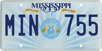 MS license plate MIN755