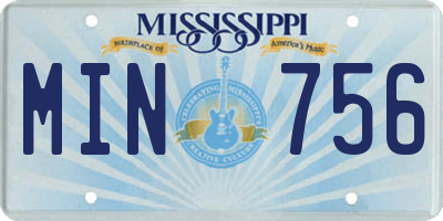 MS license plate MIN756