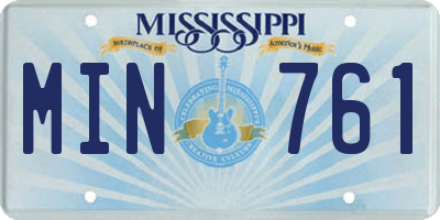 MS license plate MIN761