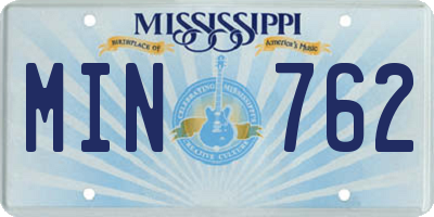 MS license plate MIN762