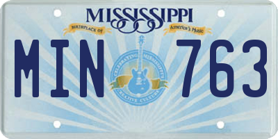 MS license plate MIN763