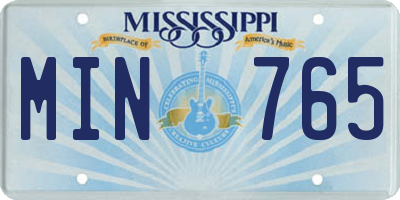 MS license plate MIN765
